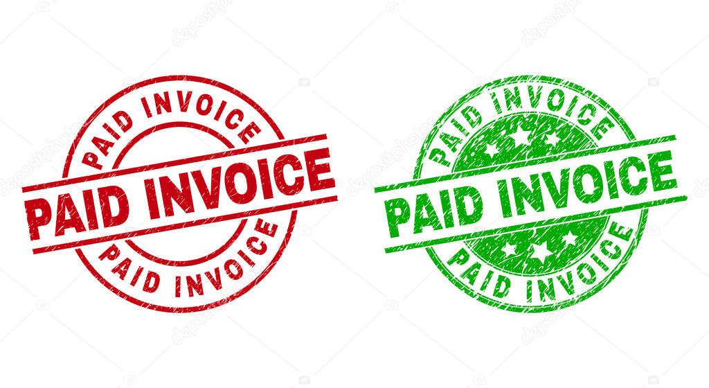 PAID INVOICE Round Stamps Using Corroded Style