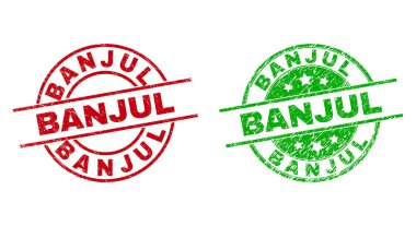 Aşınmış BANJUL Round Rozetleri Kullanılıyor