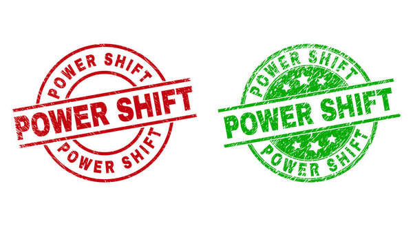 POWER SHIFT Round Badges Using Distress Surface