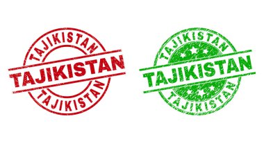 TAJIKISTAN Yuvarlak Mühür Yüzeyi Çizilmiş