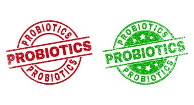 PROBIOTICS Yuvarlak Damga Mührü Grunged Doku Kullanımı