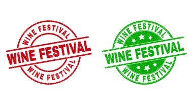 Şarap Şenliği Yuvarlak Filigranı Grunge Tarzı