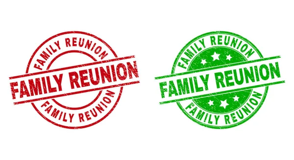 FAMILY REUNION Runde Wasserzeichen mit Seenottextur — Stockvektor