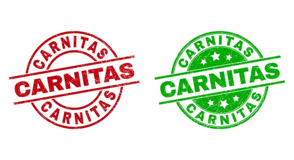 Selos redondos CARNITAS usando estilo de borracha — Vetor de Stock