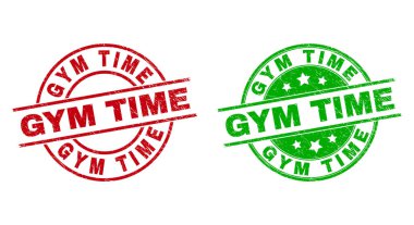 Çizik Yüzey Kullanılarak GYM Time Yuvarlak Mühürleri