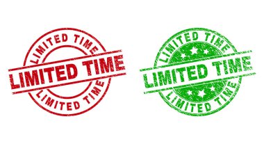 Grunge Biçimli Sınırlı Zaman Yuvarlak Damgaları