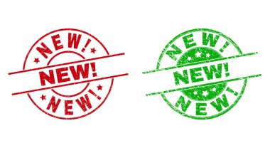 Yeni Ünlem. Yuvarlak Damga Mührü Grunge Dokusunu Kullanıyor