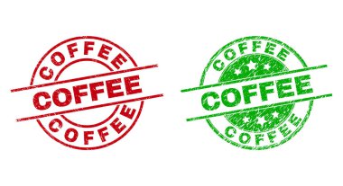 COFFEE Round Stamp Seals with Unclean Texture