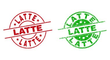 LATTE Round Badges with Grunged Surface