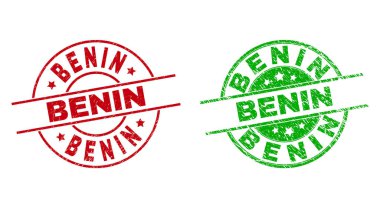 Yüzeyi çizilmiş BENIN Yuvarlak Mühürleri