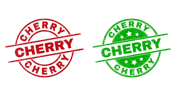 Okrągłe odznaki CHERRY z gumowym stylem — Wektor stockowy