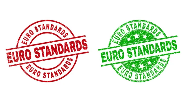 NORMAS EURO Selos de carimbo redondos usando estilo riscado —  Vetores de Stock