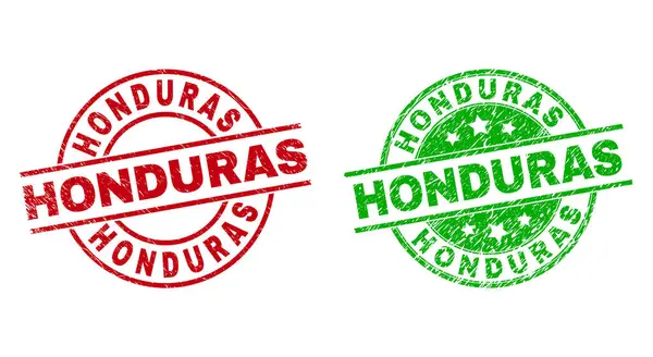 Selos redondos HONDURAS com superfície Grunge — Vetor de Stock