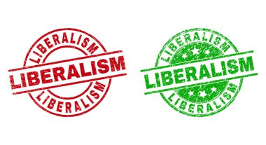 Paslanmış desenli LIBERALİZM Yuvarlak Damgalar