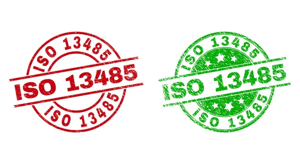 ISO 13485使用不干净纹理的圆形封条 — 图库矢量图片