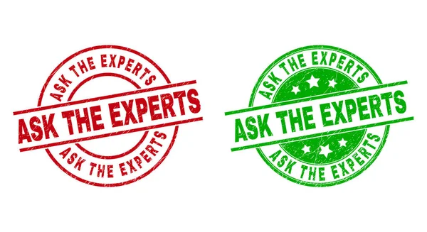 ASK THE EXPERTS Round Stamps Using Scratched Texure — Stockový vektor