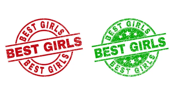 Meilleures joints ronds GIRLS utilisant la surface Grunge — Image vectorielle