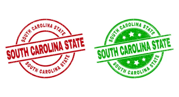 SOUTH CAROLINA STATE Round Seals usando textura de borracha —  Vetores de Stock