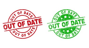 Grunge desenli modası geçmiş yuvarlak mühürler