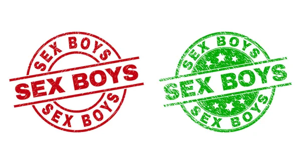 SEX BOYS Round Badges Using Grunge Style — Stock Vector