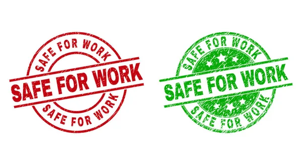 SAFE FOR WORK Round Stamp Seals with Corroded Surface — Stock Vector