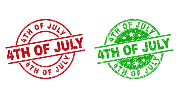 Kauçuk Doku Kullanılan 4 Temmuz Pulları — Stok Vektör
