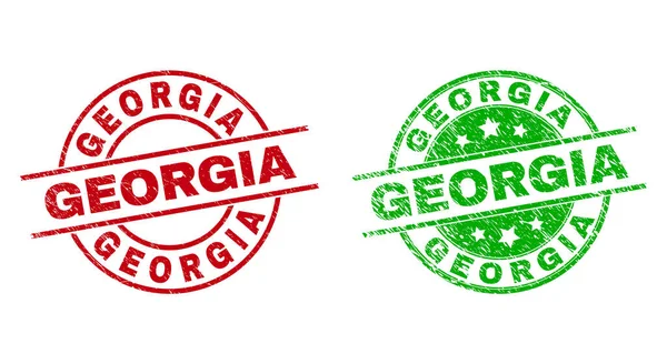 GEORGIA kerek bélyegzők tisztátalan textúrával — Stock Vector