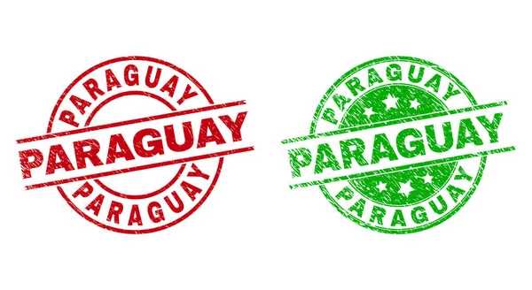 PARAGUAY Okrągłe znaki wodne przy użyciu skorodowanej tekstury — Wektor stockowy