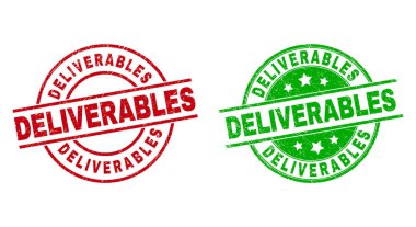 DELIVERABLES Round Badges with Distress Style clipart