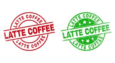 Grunge desenli Latte Kahve Yuvarlak Filigranı