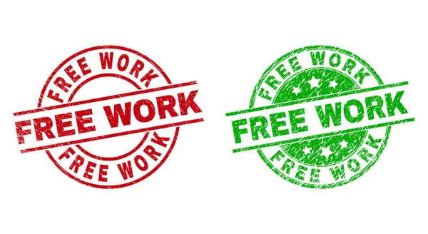 FREE WORK Round Badges Using Unclean Texture — Stock Vector