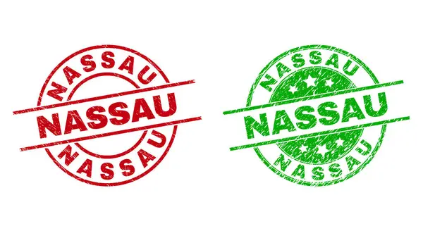 Sellos redondos NASSAU con estilo de goma — Vector de stock