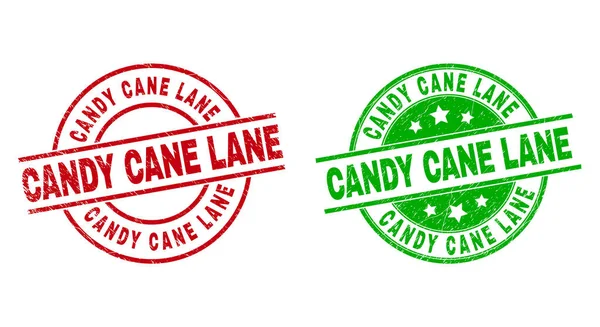 CANDY CANE LANE Круглые водяные знаки с резиновой поверхностью — стоковый вектор