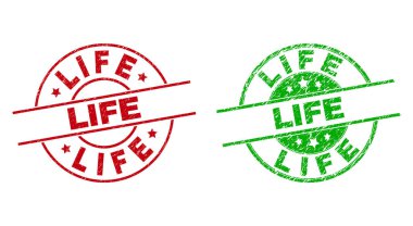 HAYAT Yuvarlak Damga Mührü Grunge desenli