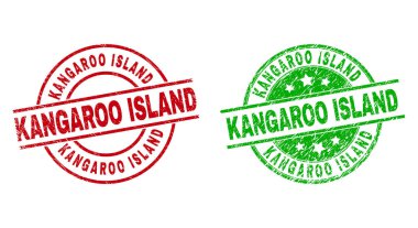 Grunge Style ile KANGAROO ADA Yuvarlak Mühürleri