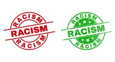 Grunge Biçimli RACISM Yuvarlak Damgaları