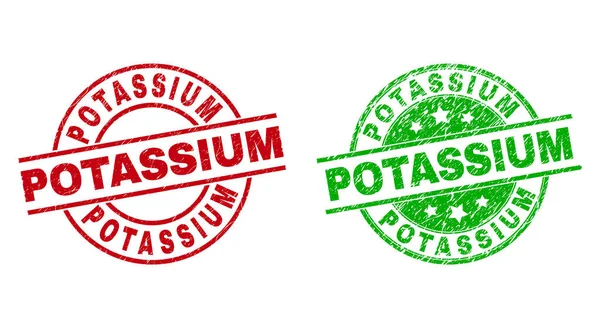 Круглые значки POTASSIUM с нечистым стилем — стоковый вектор
