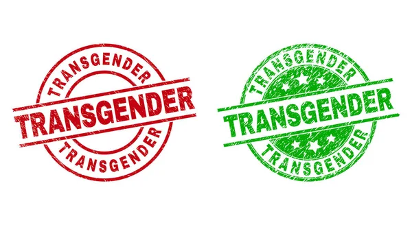 TRANSGENDER Runda stämplar med Grunged Surface — Stock vektor