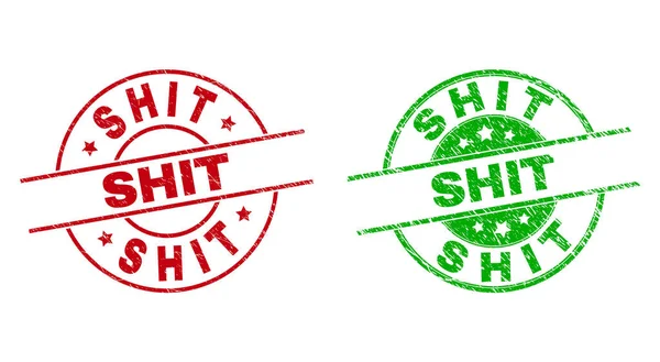 SHIT Round Stamp Seals with Unclean Surface — Image vectorielle