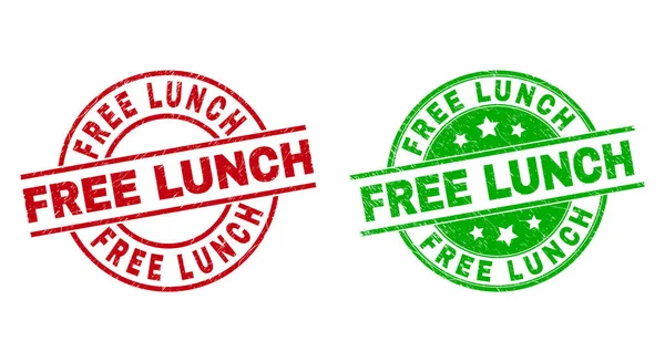 GRATIS ALMUERZO Insignias redondas usando estilo Grunge — Vector de stock