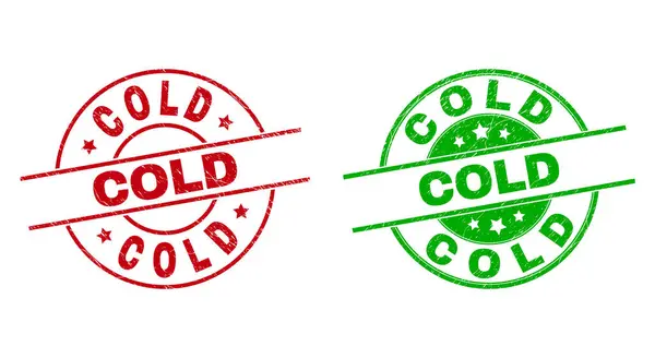 COLD kerek bélyegek segítségével distress textúra — Stock Vector
