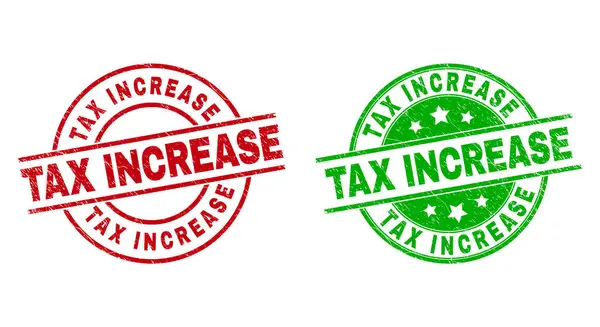 TAX INCREASE Round Badges mit unsauberer Textur — Stockvektor