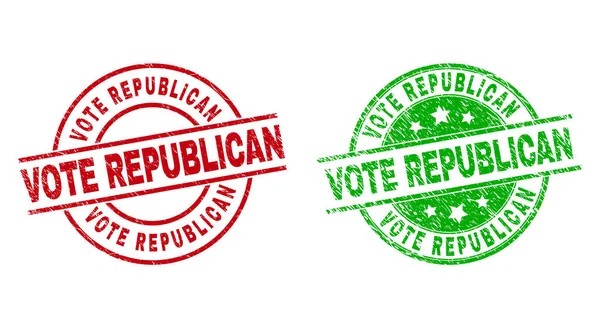 VOTE REPUBLICAN Round Stamp Seals with Corroded Surface — Stock Vector