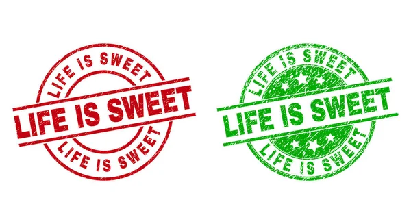 LIFE IS SWEET Filigranes ronds avec surface rugueuse — Image vectorielle