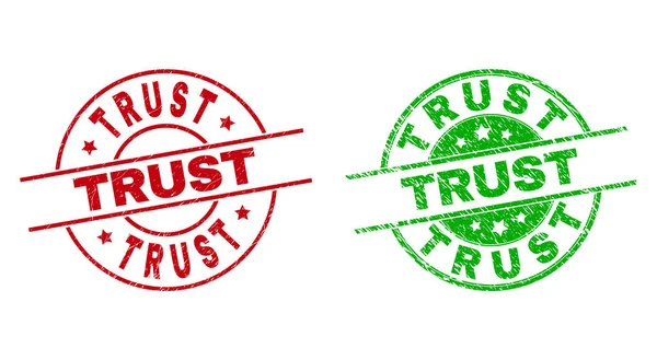 TRUST Round Badges Using Corroded Style — Stockový vektor