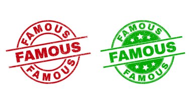 Grunge Dokusunu Kullanarak Ünlü Yuvarlak Pullar