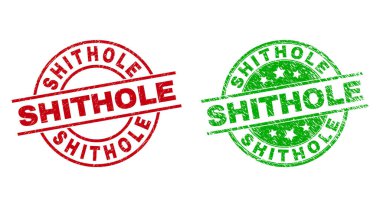 SHITHOLE Round Stamp Seals Using Grunge Style