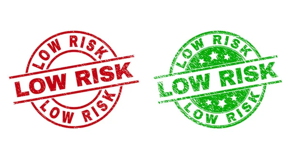 LOW RISK Round Seals Using Grunge Style — Stock Vector