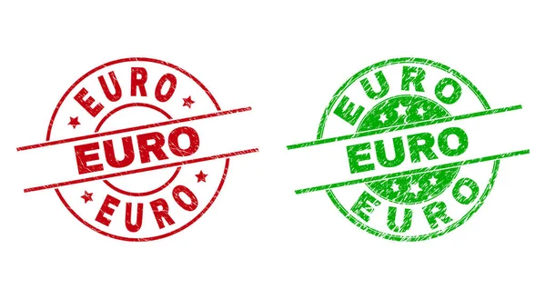 EURO Round Watermarks com superfície de borracha —  Vetores de Stock