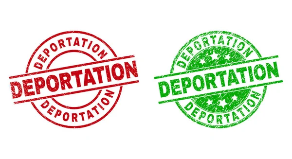 DEPORTATION Round Watermarks Using Unclean Style — Stock Vector